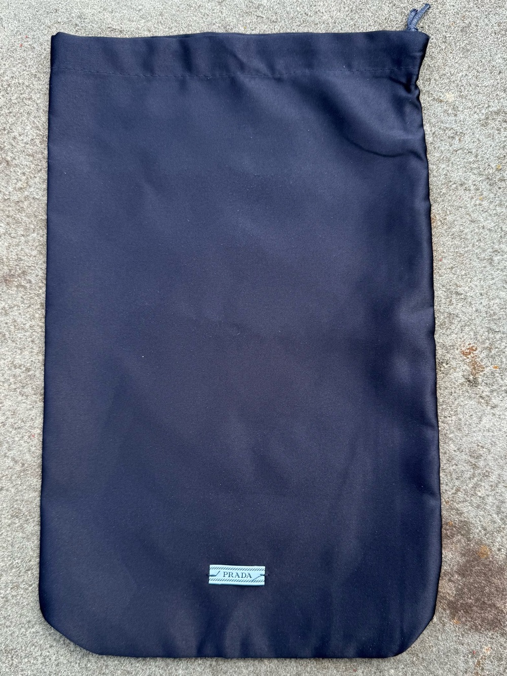 Prada Navy Blue Nylon Pouch with Blue Logo Tag